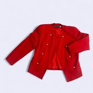 Vintage 80s Bicci Red Wool Blazer – Size 12 Petite